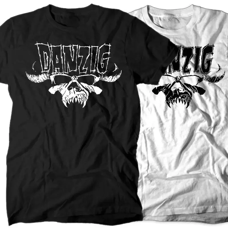 Danzig LOGO V3 album T shirt BLACK WHITE metal band