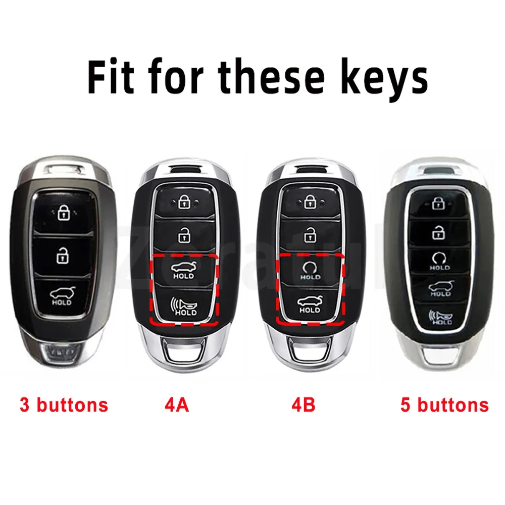 3/4/5 Button TPU Car Key Case Cover Keychain For Hyundai KONA Encino Solaris Azera Grandeur Ig Accent i30 Ix35 Santa Fe Palisade