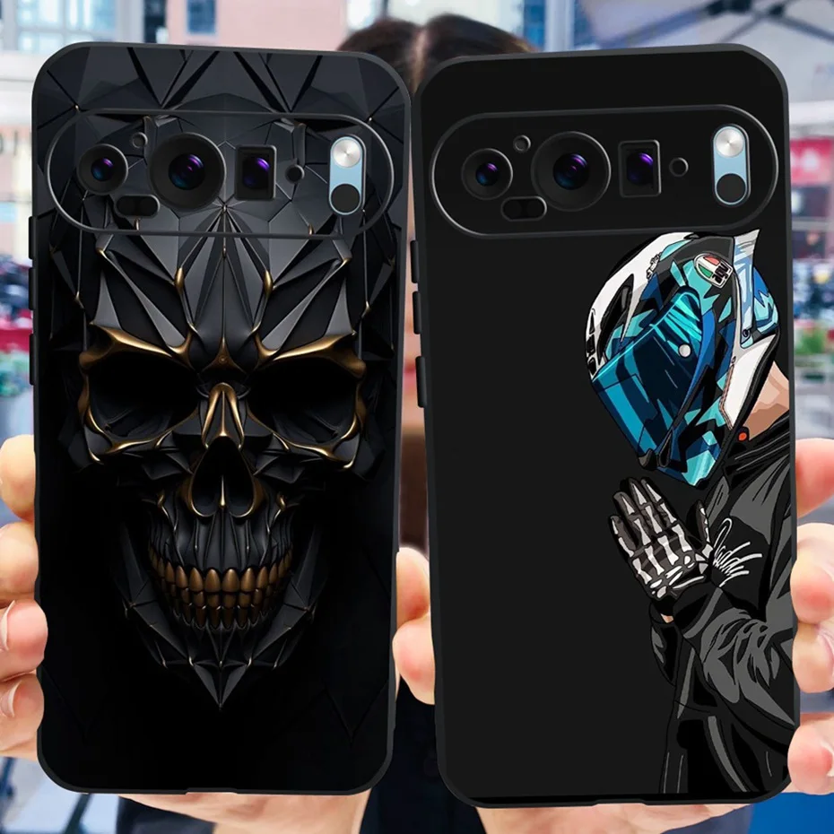 For Google Pixel 9 / Pixel 9 Pro Fashion Dragon Metal Style Black Silicon Case For Google Pixel9 9Pro Soft TPU Phone Cases