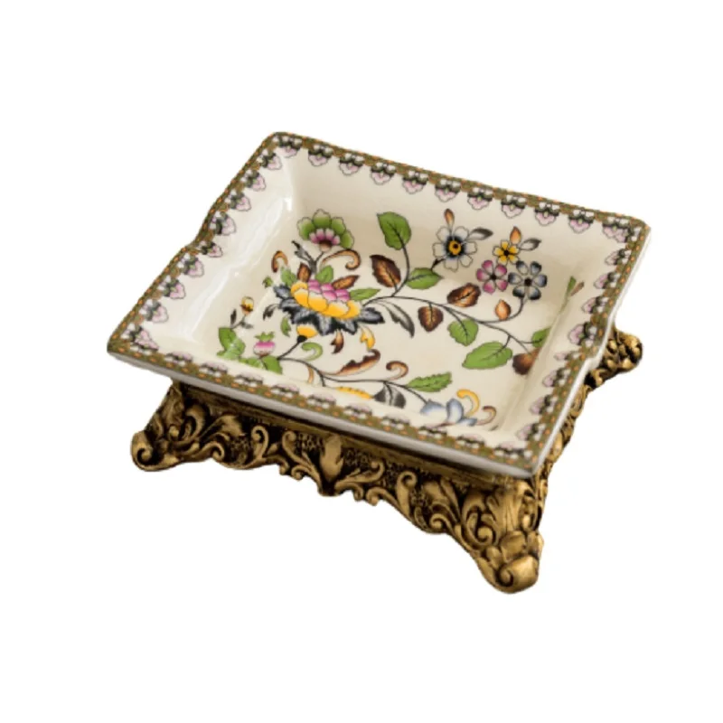 christmas 21*18*7CM craft accessories living room bedroom desktop antique European Ceramic ashtray gift