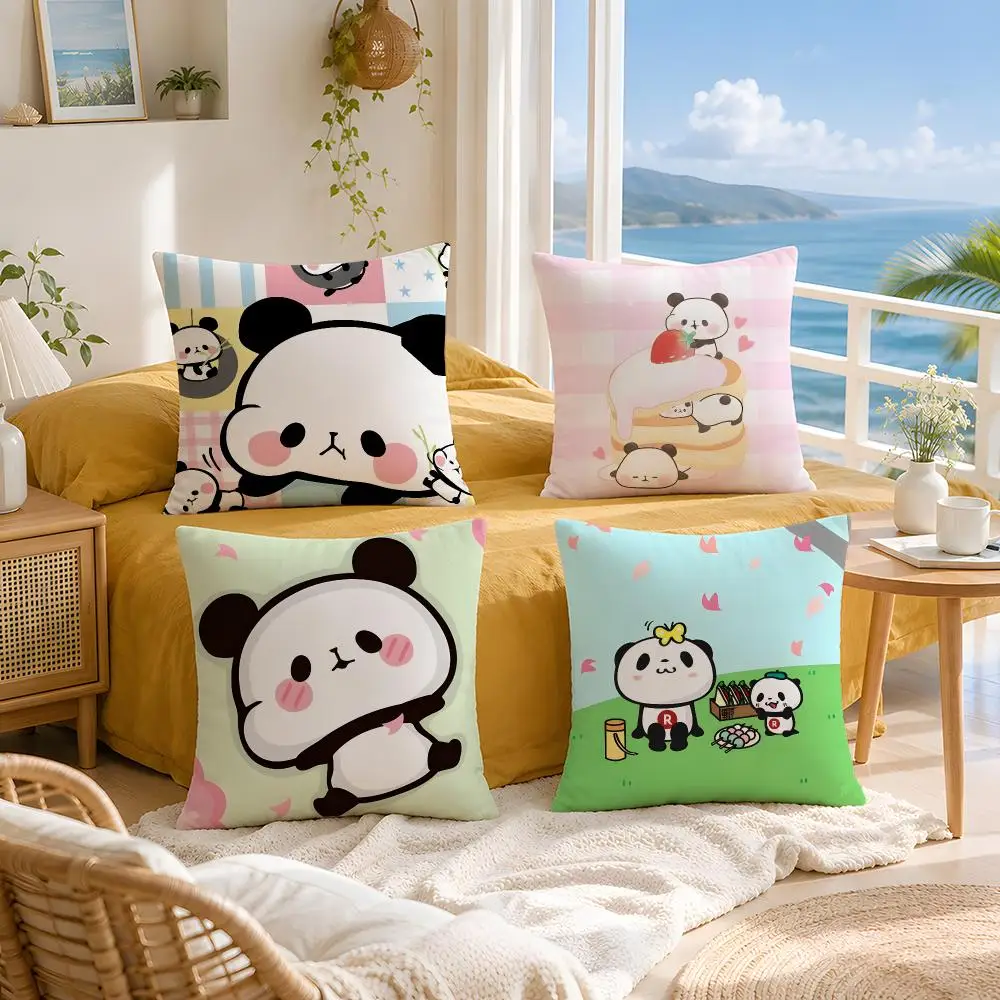 character Tarepanda Cushion Cover Throw Pillow Short Plush Fresh Natural Cushion for Living Room Sofa Ornament Present Gift