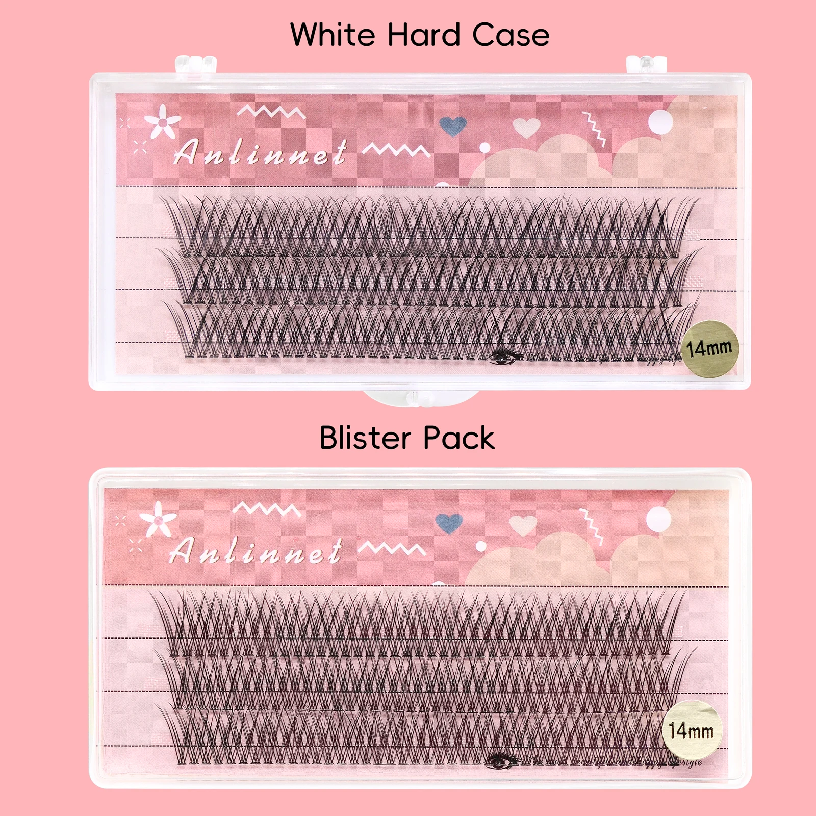 3 Rows 120 Clusters Fishtail Eyelashes Cluster Lashes Natural Thick Fish Tail Individual Eyelash Extension Fluffy Fake Eyelashes