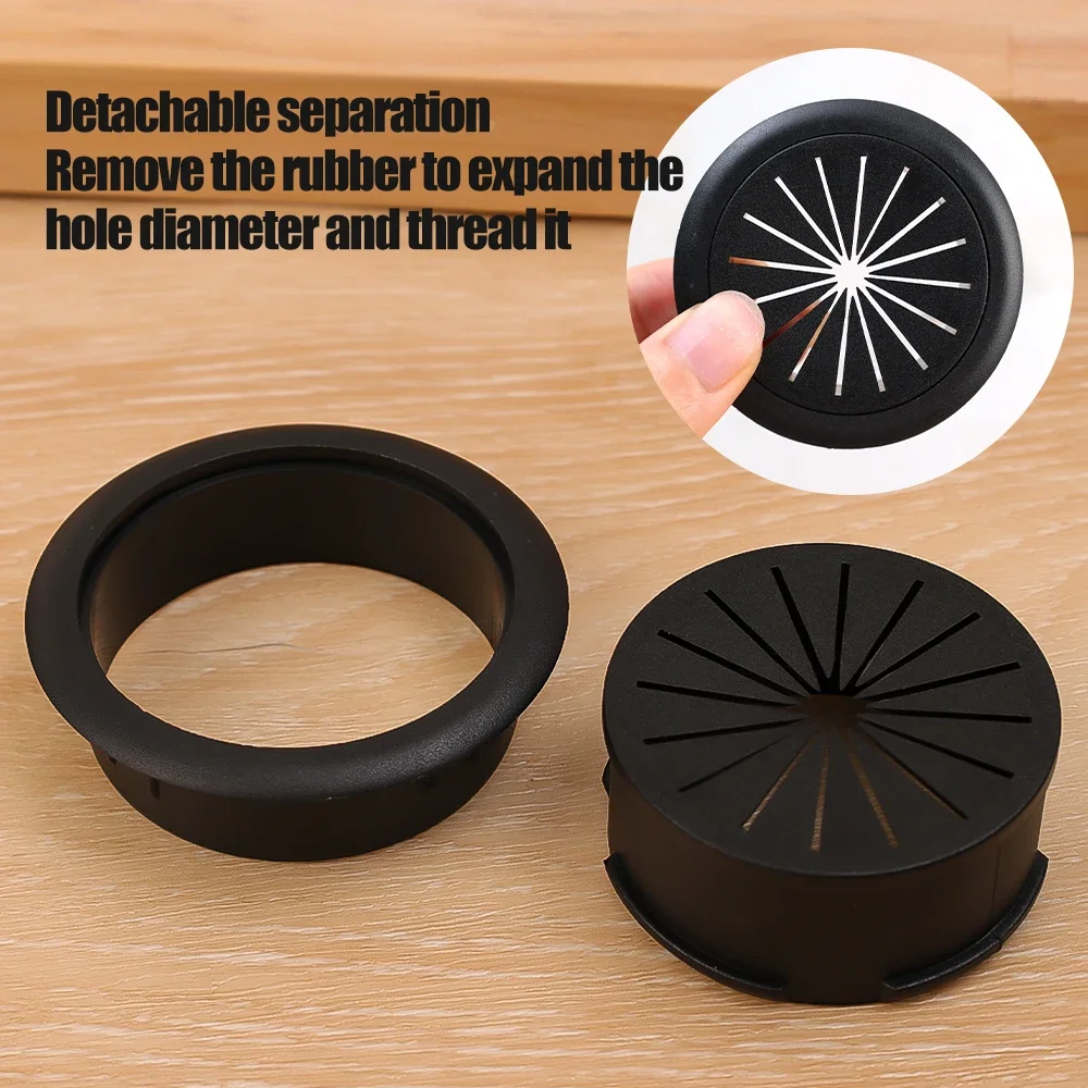 Rubber Cable Hole Cover Furniture Dust Plug Buckle Office Computer Table Grommet Wire Passing Line Outlet Rings Covers