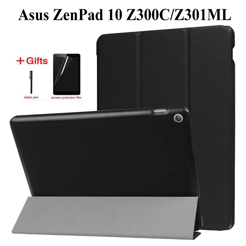 

Slim Flip PU Leather Case For Asus ZenPad 10 Z300 Z300C Z300CL Z300CG Z300M Z301 Z301ML 10.1 inch Tablet Case+flim+Pen