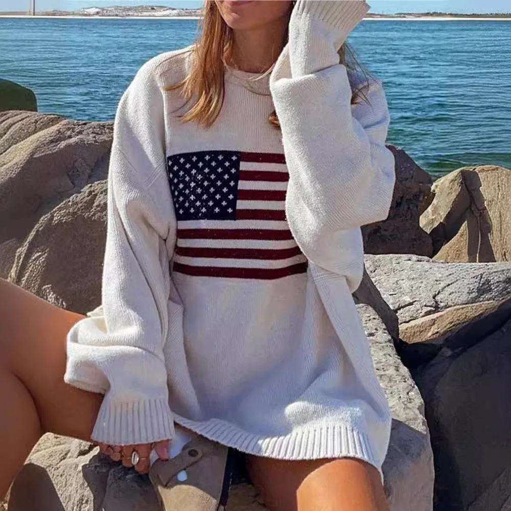 Retro American Knitted Sweater Loose Fit Overalls Lazy Sle Men's Autumn Winter Faionable Turtlene Long Sve Polyester