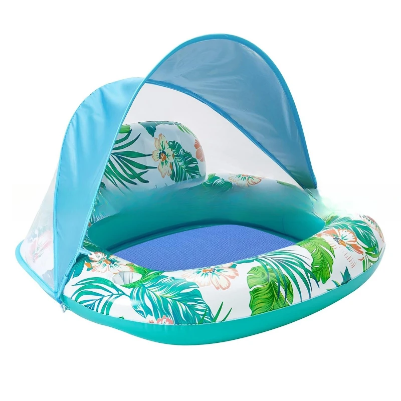 

Inflatable sunshade floating row, foldable outdoor water tent, deck chair, beach inflatable toy with canopy floating bed