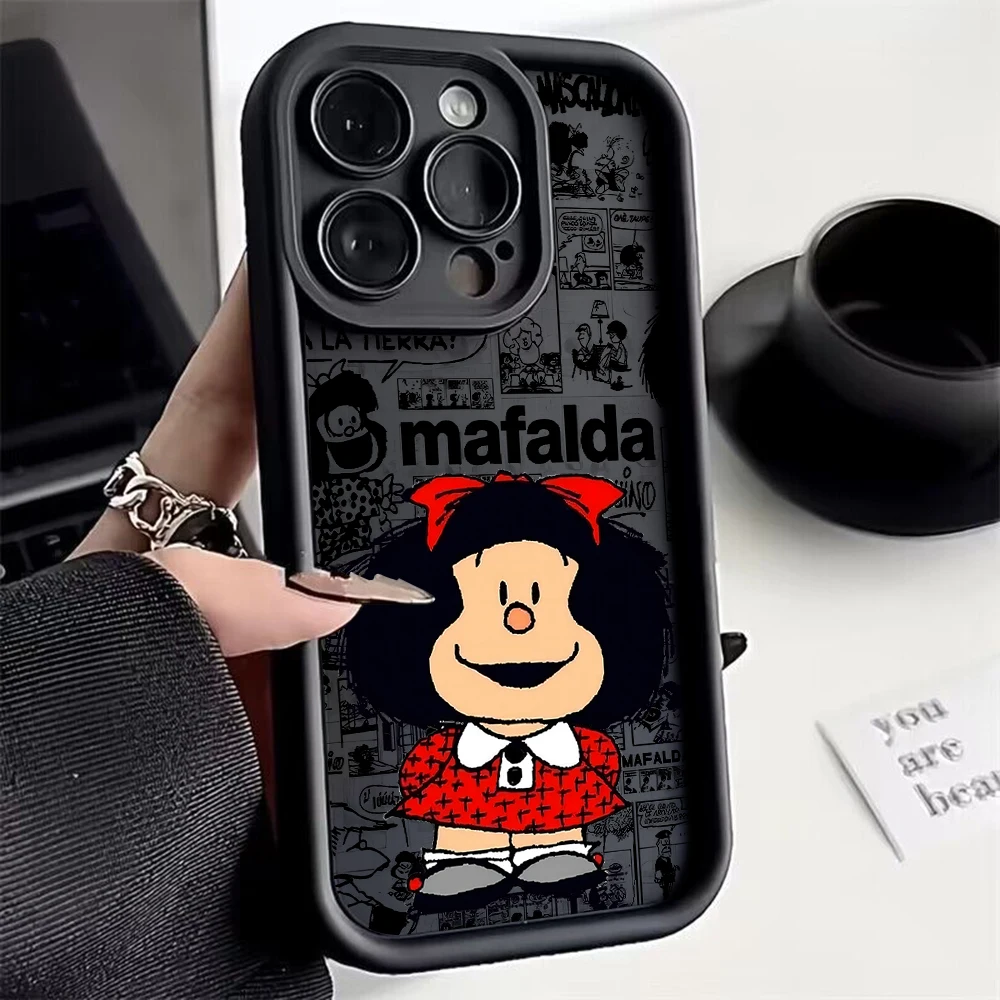 Cute Little Girl M-Mafaldas Phone Case For Samsung A04 A05S A10S A11 A12 A20S A21S A13 A14 A54 A34 A53 A33 Cover With Hand Strap