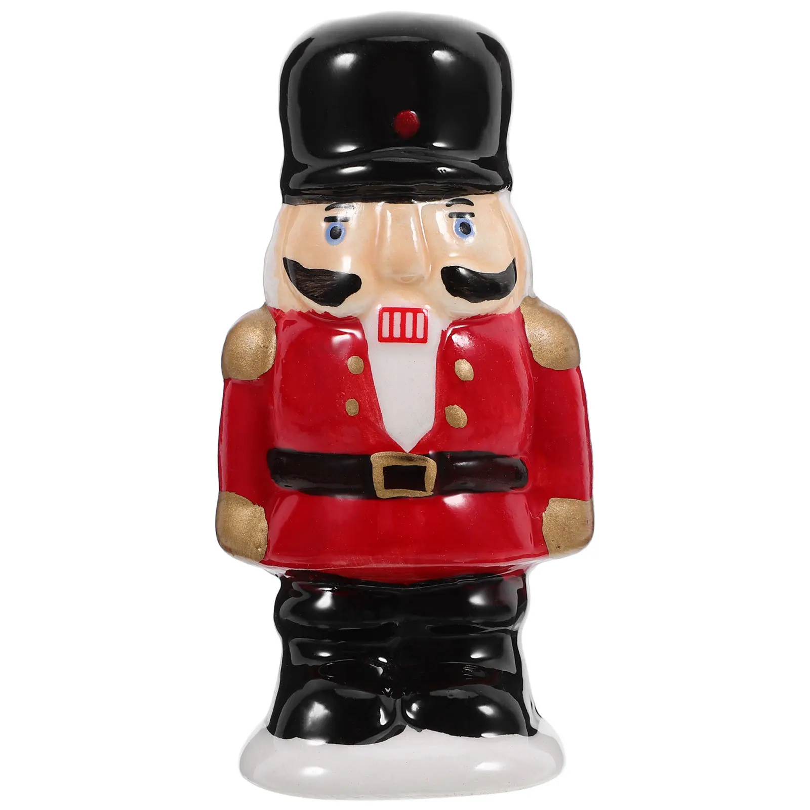 

Cute Ceramic Nutcracker Shaped Salt and Pepper Shaker Set Christmas Kitchen Seasoning Jar Storage Container for Spice Sugar