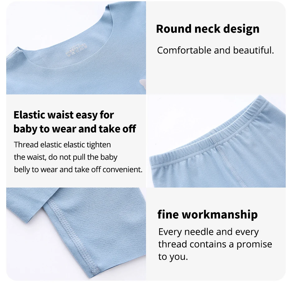 Kinder S Thermo-Unterwäsche Jungen Herbst Kleidung und Hosen Anzug Mädchen Unterhemd – Detail 6