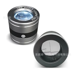 USB 10x magnification jewellery and stationery identification magnifying glass with scale LED light identification tool