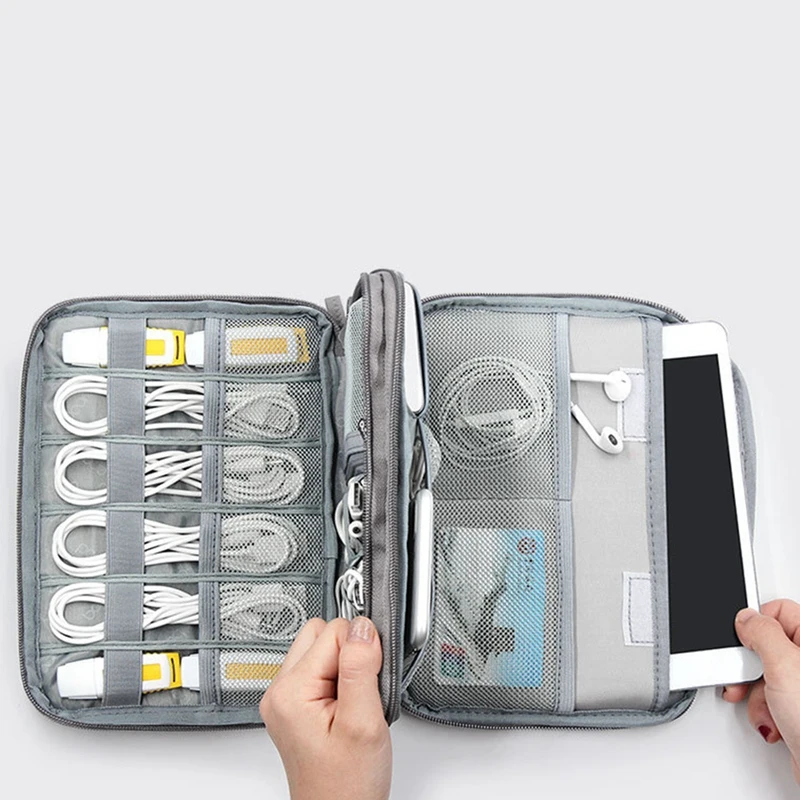 BOONA Bolsa de almacenamiento multifuncional portátil impermeable para Ipad Mini, caja de disco duro, Cable de auriculares, Cable de datos, teléfono