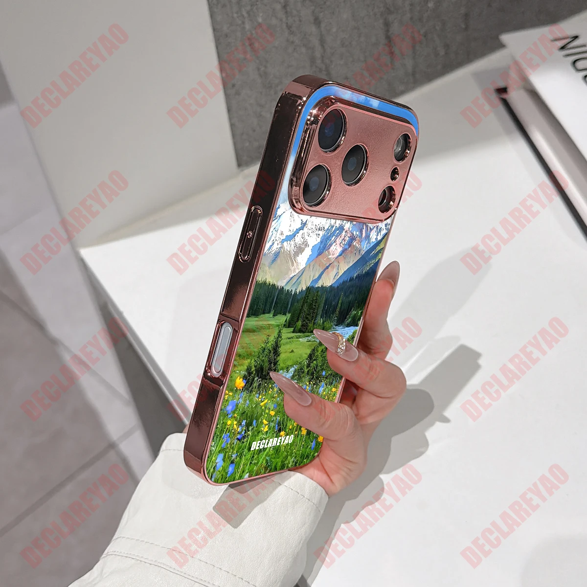 DECLAREYAO Custom Glass Case For iPhone 17 Air 16 16e 15 14 Plus 13 12 11 Pro Max X Xs XR 6 6S 7 8 SE 2020 2022 SE2 SE3 Cover view 4