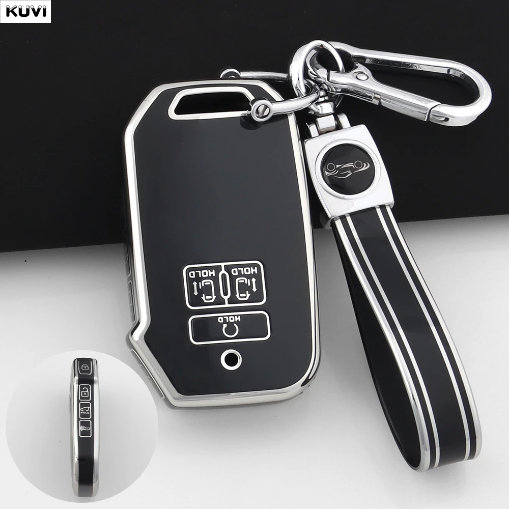 TPU-Auto-Fernbedienungs-Smart-Key-Hülle für Kia Carnival 2021 2022, Sedona Carnival KA4 EX SX LX Fiesta 2023, schlüsselloses Zubehör