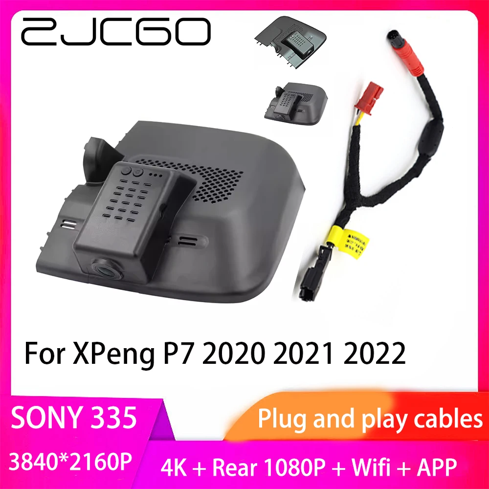 

ZJCGO Plug and Play DVR Dash Cam UHD 4K 2160P Video Recorder for XPeng P7 2020 2021 2022