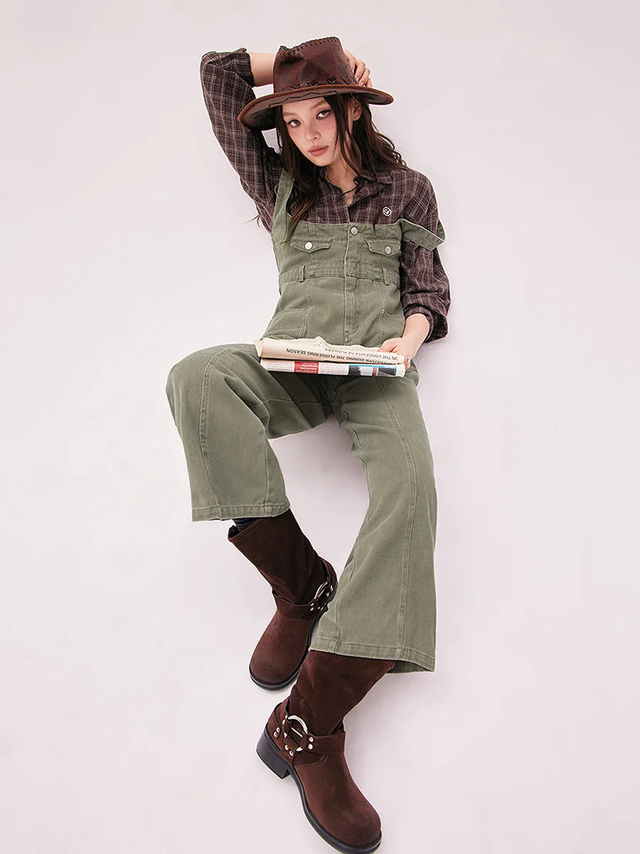 Calças casuais soltas femininas primavera verão outono novo sle cintura alta zíper algodão ket detalhe coreano sle commute calças