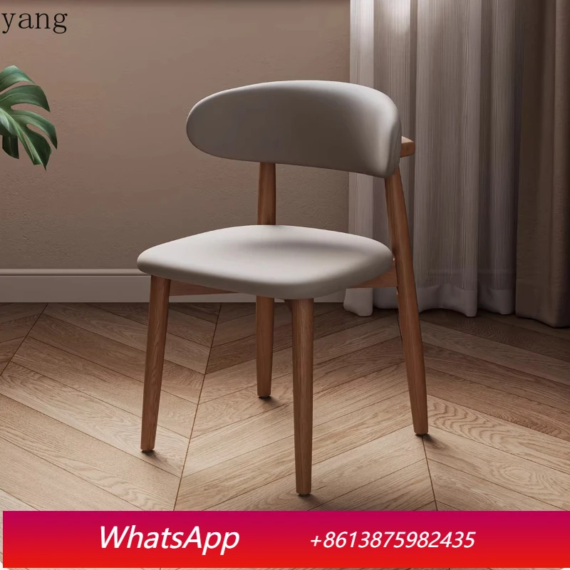 

LTT Solid Wood Simple Home Chair Casual Upholstery Chair Backrest Small Chair