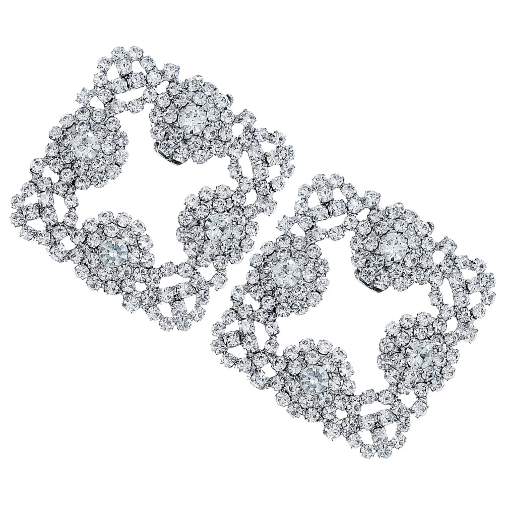 

Sunflower Bridal Square Buckles Women's Heeled Loafers for Hole Shoe Alloy Clips