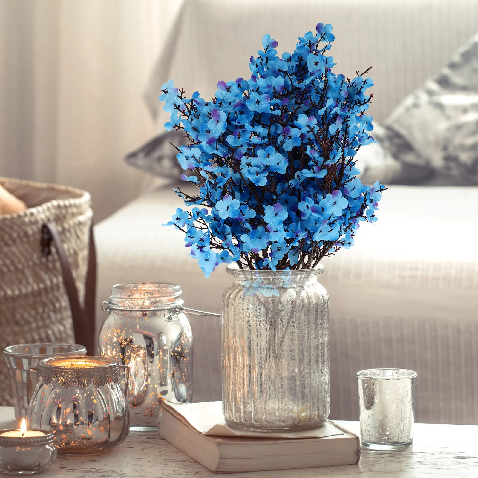 

6pcs Fake Gypsophila Decor Simulation Flower Ornament Home Wedding Diy Floral Arrangement Prop Vivid Delicate Unique Adornment