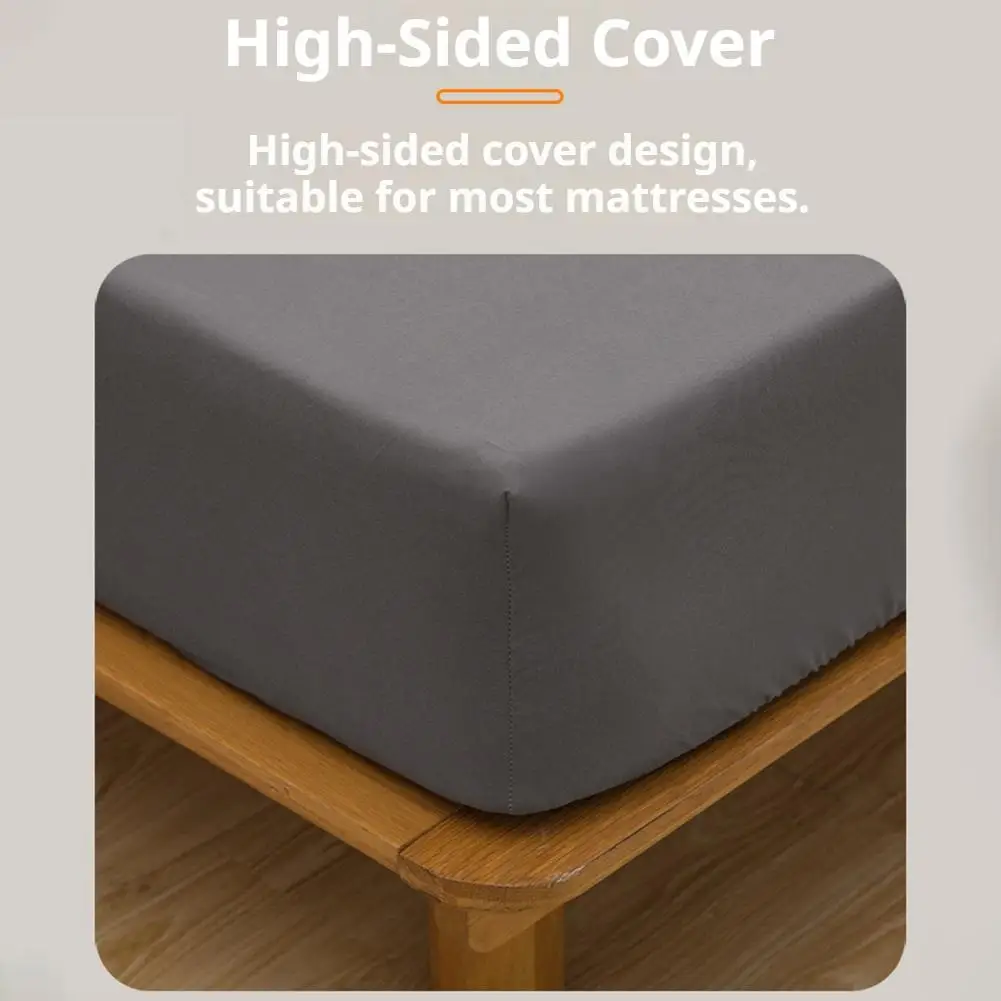 120/150/180x200 Fitted Bed Sheet With Elastic Band Solid Color Mattress Covers Protector Single Double King Beds 100% Polyes
