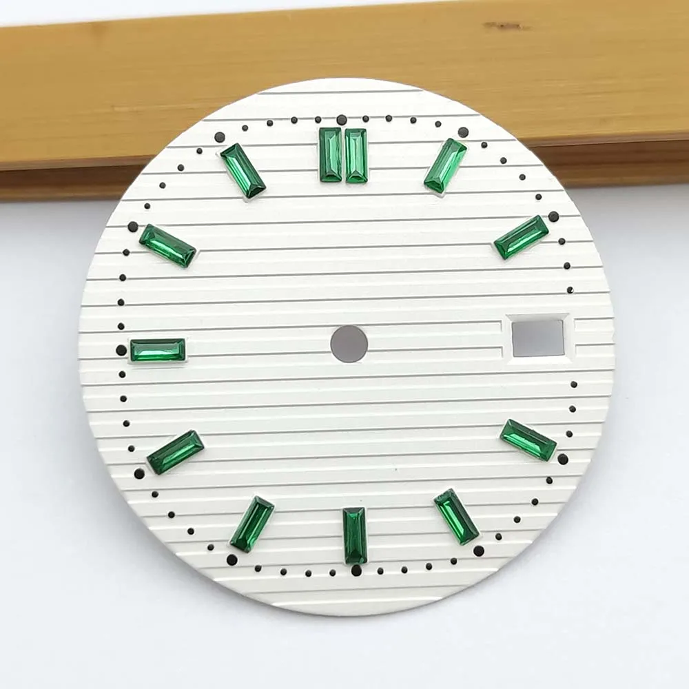 إكسسوارات ساعة الاتصال الهاتفي للرجال ، قرص معقم للحركة ، علامات ساعة ماسية ، NH35 ، من من من من من من من من من من ؟