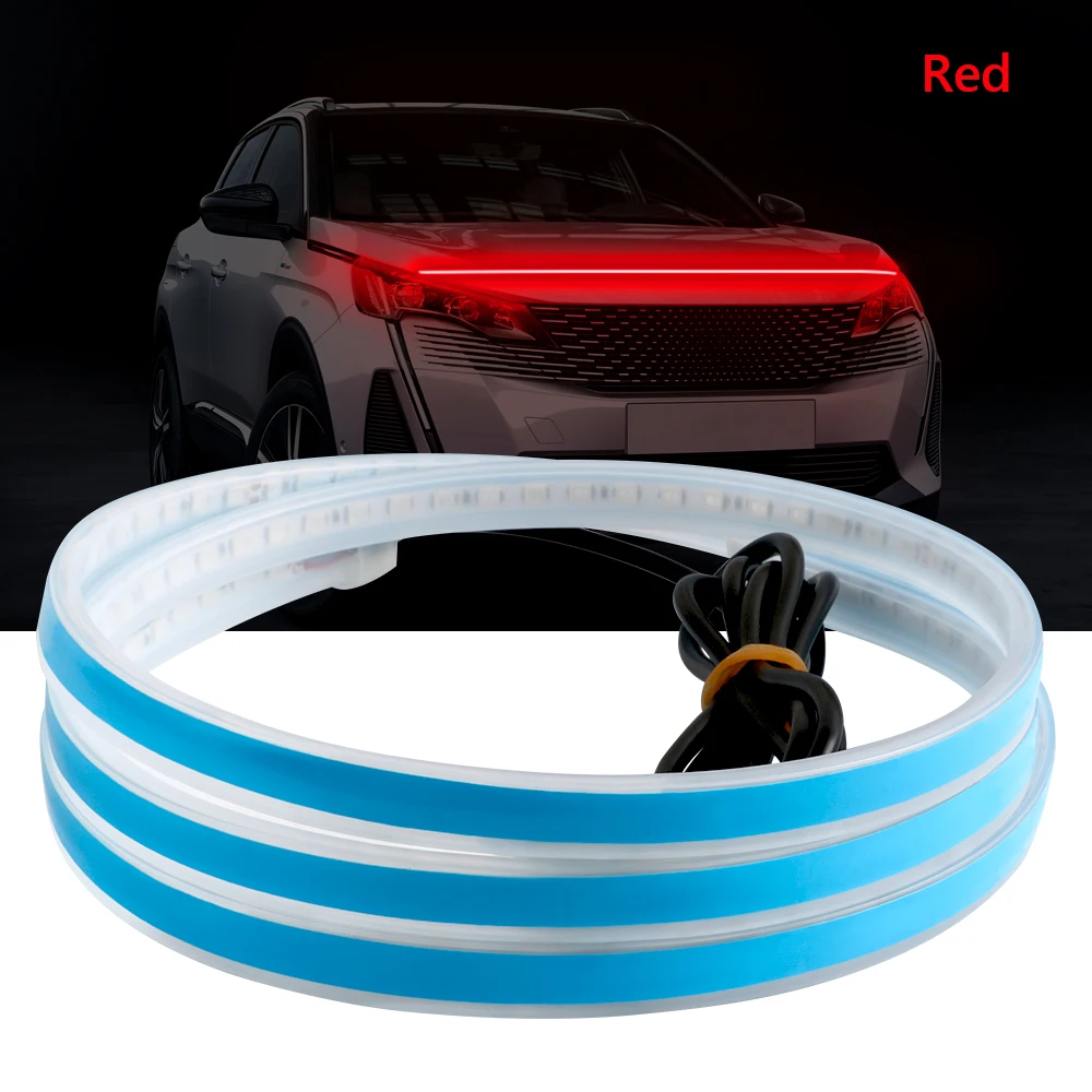 LED Auto Haube Atmosphäre Licht Streifen Wasserdichte Auto Außen Dekoration Beleuchtung Dekorative Scheinwerfer Umgebungs Lampe 12V Universal
