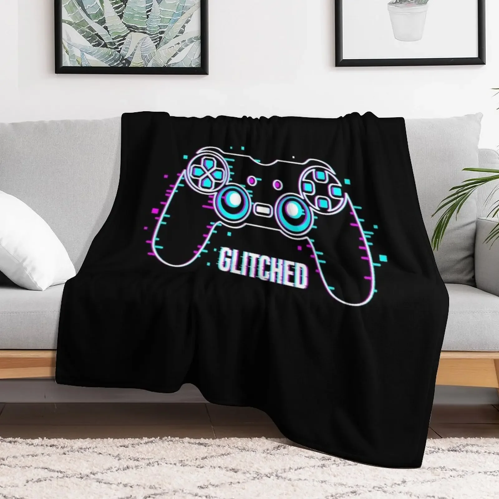 Video Game Controller - Glitched Throw Blanket warm for winter sofa bed Blankets