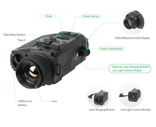 

Multifunctional MS325 Thermal Imaging Monocular Outdoor Handheld Laser Range Thermal Hunting Scope With WiFi Electronic Power
