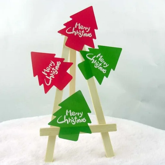 80 pz/lotto simpatico albero di natale fai da te Scrapbooking artigianato sigillo di carta adesivo adesivo decorazione etichetta sigillante adesivi regalo