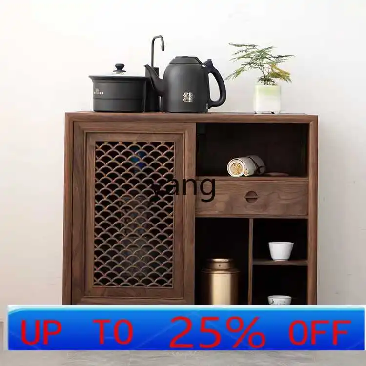 

LH black walnut tea cabinet, solid wood tea table, household tea table side cabinet