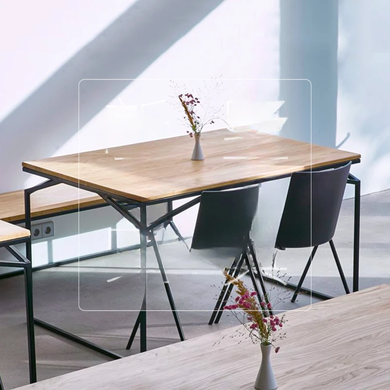 Nordic solid wood dining table simple modern conference table combination chair bench desk creative office tea table