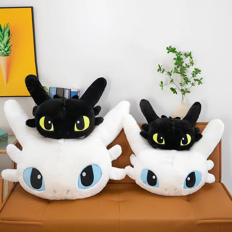 Toothless Figma Pillow Light Fury Dragon Plush Pillow Cute Cartoon Action Dolls Bionicle Night Furia Cushion Home Decoration