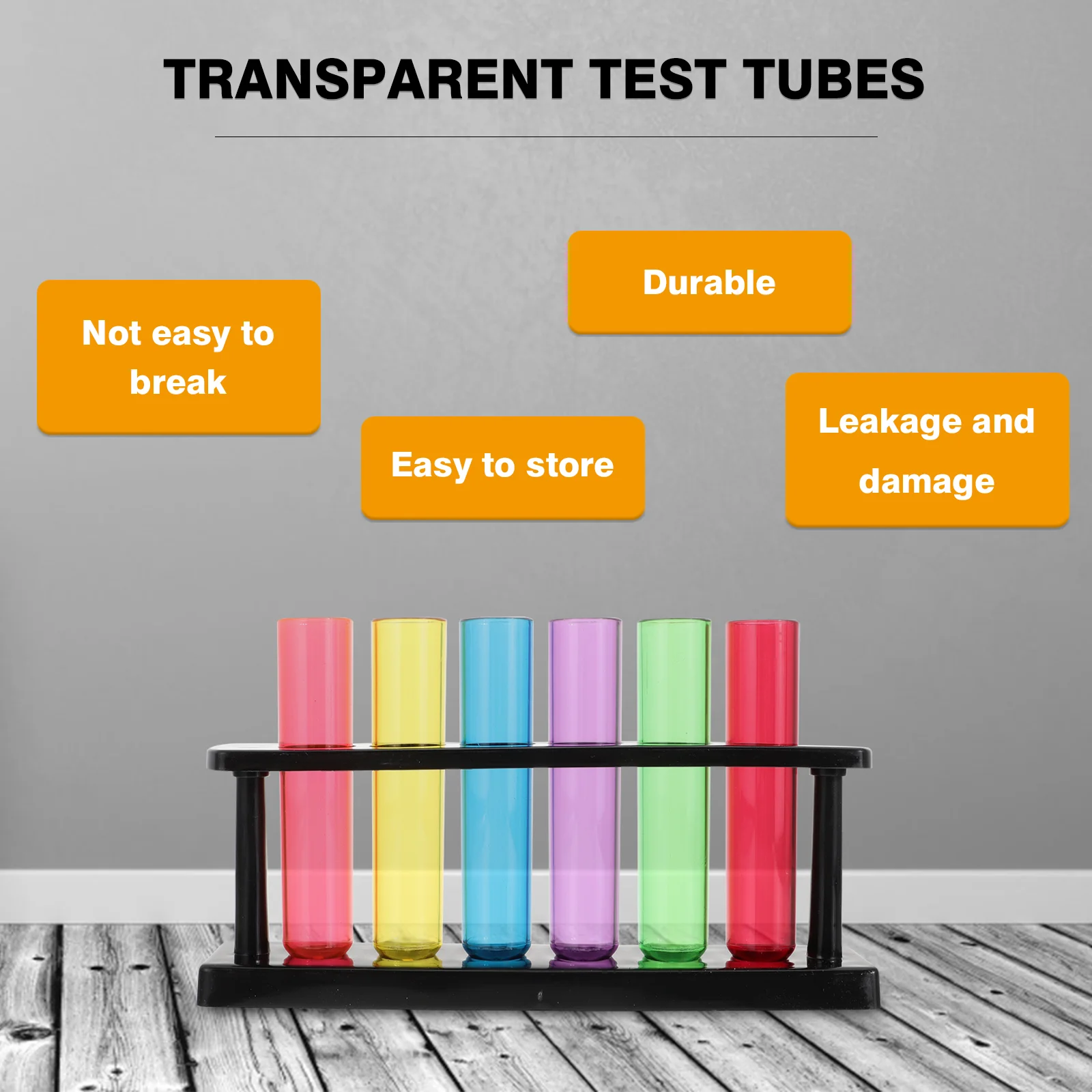 Test Tube Plastic Tubes for Kid's Teaching Storage Containers Practical Glass Bottles Science Children's