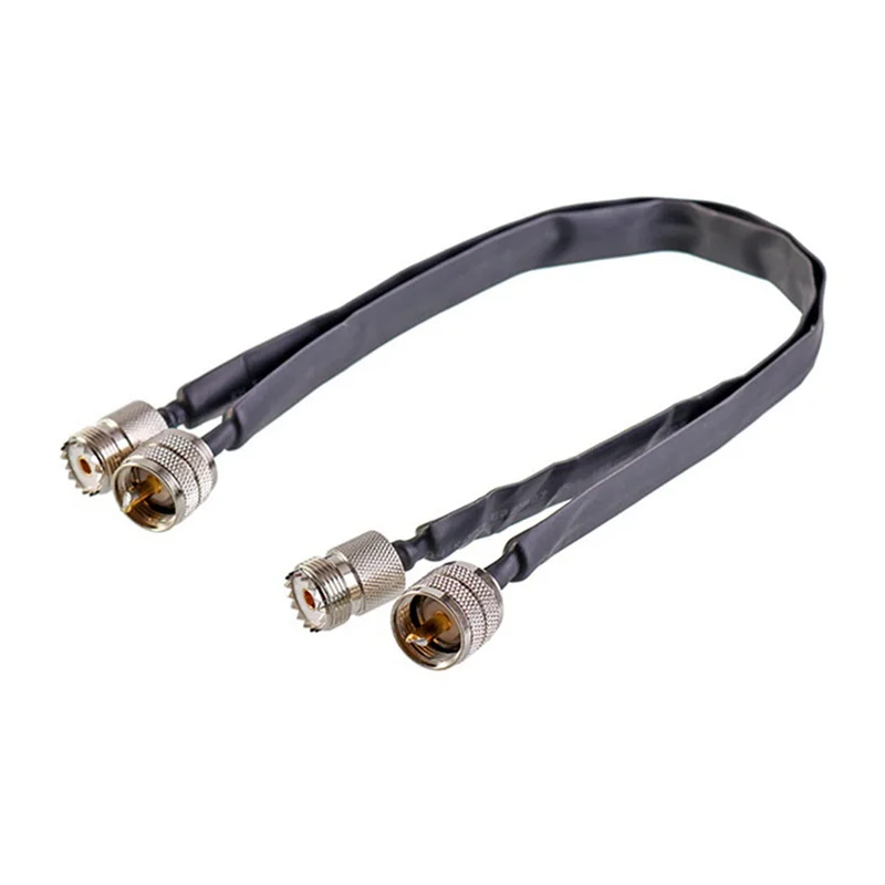 2X 창/문 통과 플랫 RF 동축 케이블 PL295 UHF Male - SO239 UHF Female 50 Ohm RF 동축 피그테일 코드, 40Cm