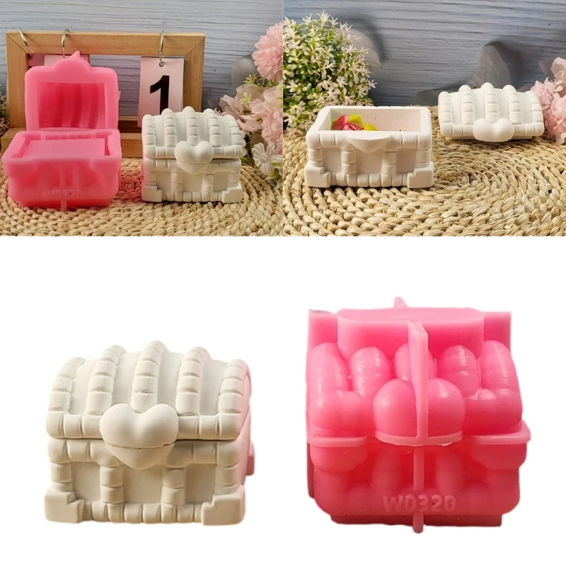 Flexible Silicone Jewelry Box Mold Handmade Jewelry Storage Container Mould Easy Demolding Cup Decoration Mold