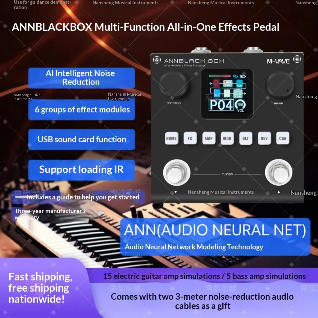 M VAVE ANN Black Box Guitar Bass Multi Effects Processor USB Interface IR Cabinet Simulator For Music Recording