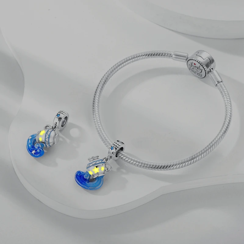 Zwölf Sternbilder, Sternzeichen, 925er Sterlingsilber, Vintage-Sternzeichen-Perlen, fluoreszierende Charms, passend für Original-Armbänder – Detail 6