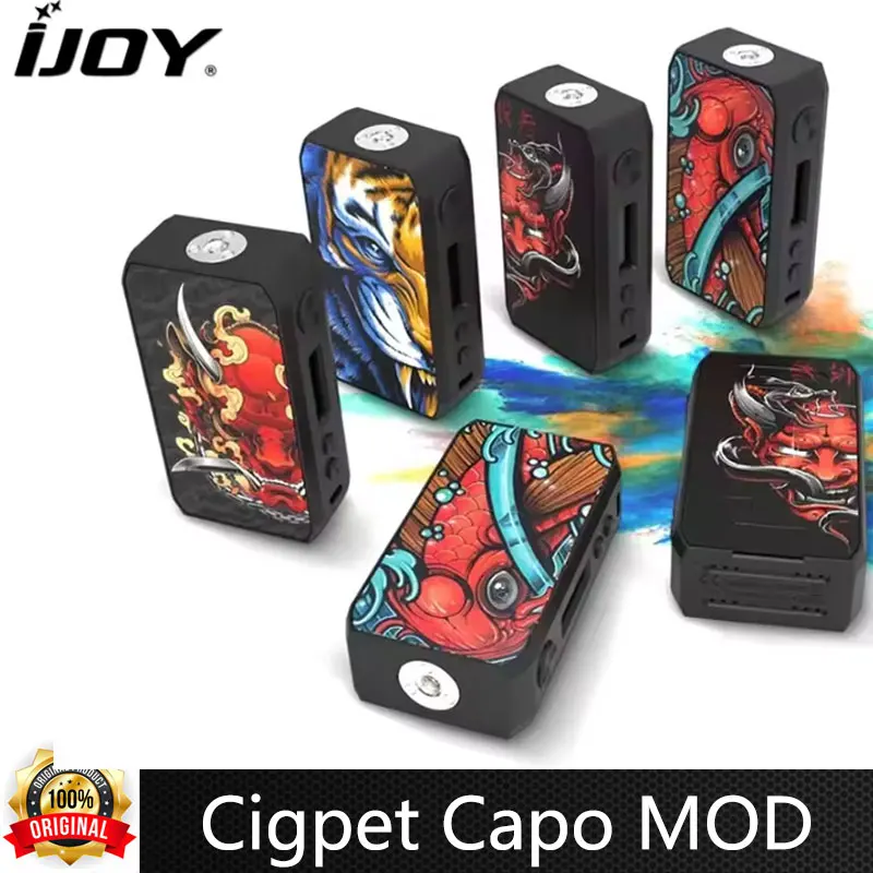 Oryginalny IJOY Cigpet Capo Box MOD 1-126W przez podwójny 18650 akumulator OLED wyświetlacz 510 wątek Vape parownik elektroniczny papieros