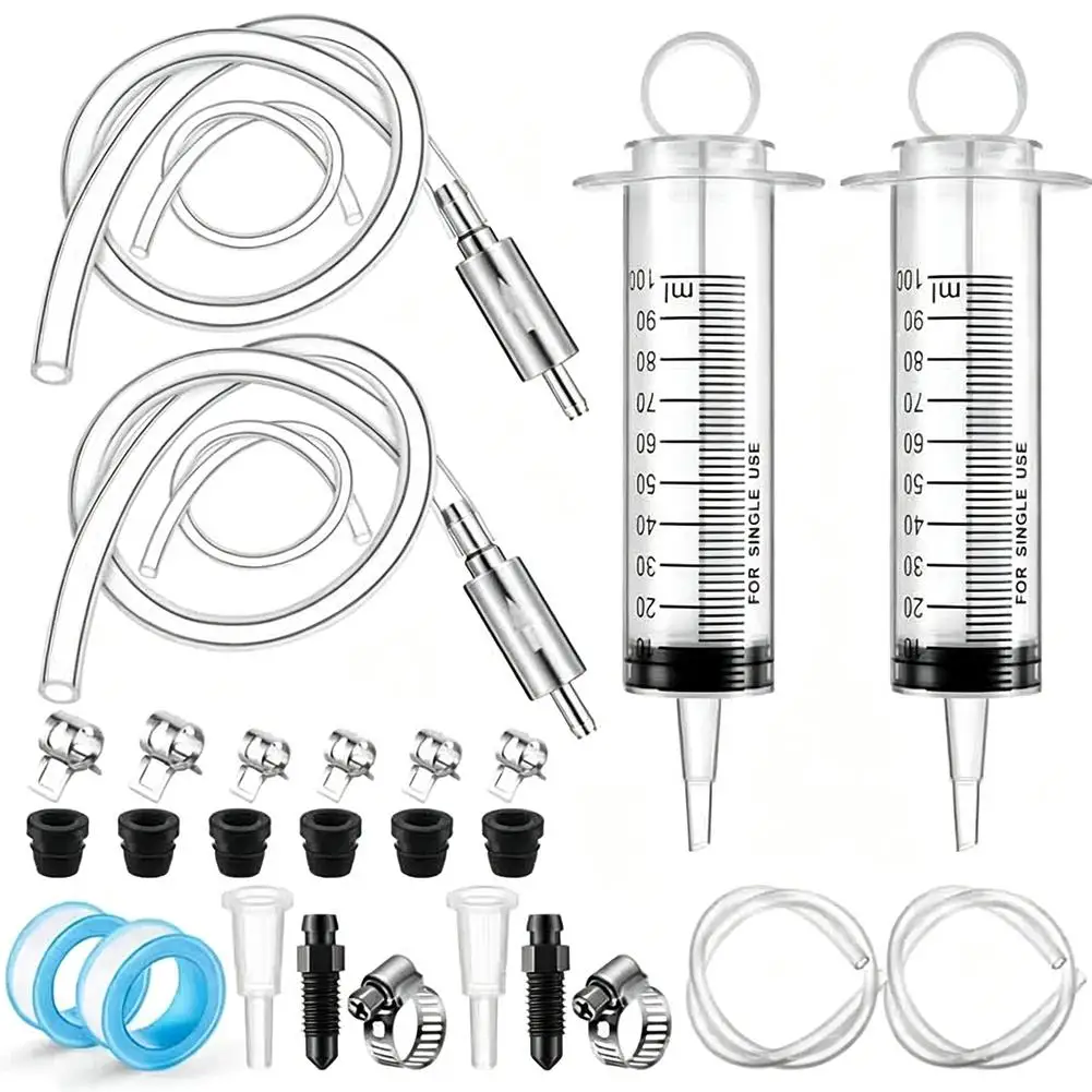 100ML Motorcycle Hydraulic Brake Bleed Kit  Syringe With 50cm Hose, Universal Bleeding Tool For Motorbikes & Scooters