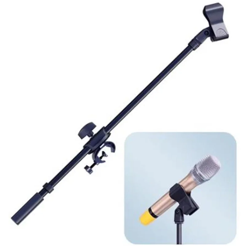 Microfone giratório Stand, Braços Crossbar, Mic Clip, Suporte do telefone, Suporte de extensão, projetado, 3/8 Thread Cross Bar, 55cm