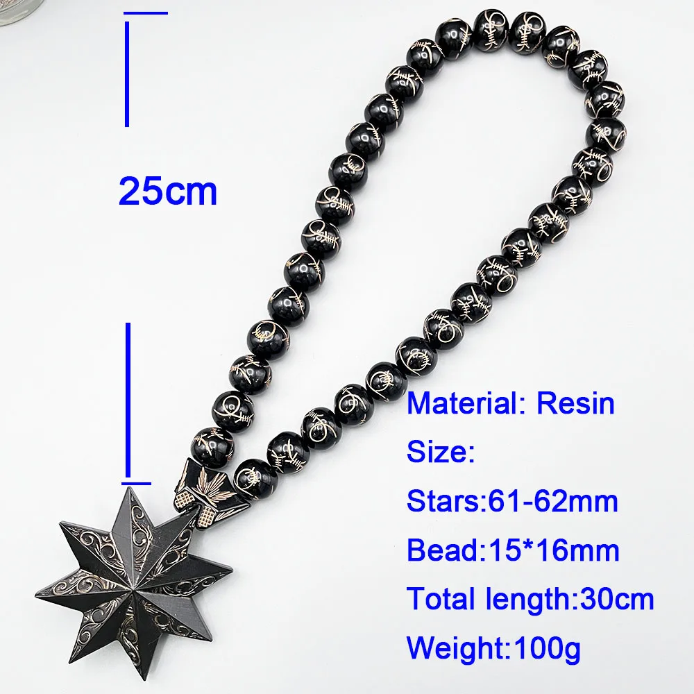 Picture 4: GS155 Octagonal Star Resin DIY Decoration Exquisite Black Gold Beads 3D Concave Pattern Decoration With Meditation Car Pendants