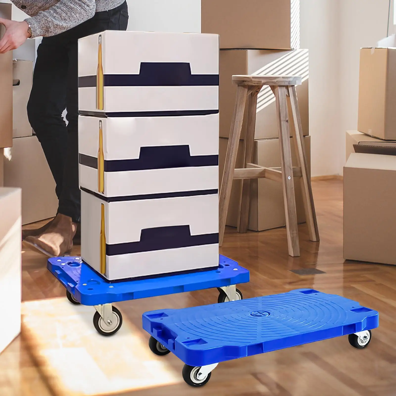 الأثاث المتحرك دوللي قابل للتوصيل سعة 220 رطل تتحرك دوللي الثقيلة 4 عجلات عربة متحركة لتحريك الأثاث الثقيل