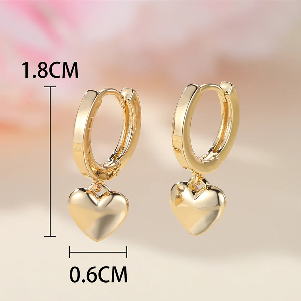 Women Dainty Love Heart Shape Drop Earrings Sweet Gold SIlver Color Copper Earrings Korean Daily Temperament Jewelry image 3