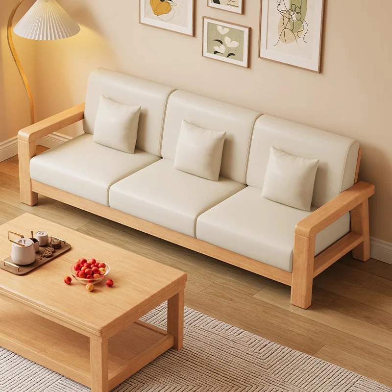 

Solid wood sofa bed dual-purpose living room full solid wood small apartment