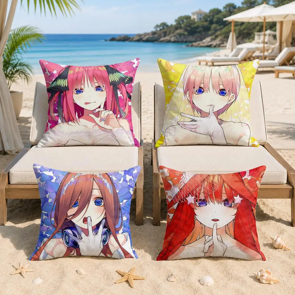 Housse de coussin Q-Quintessential Quintuplets en peluche courte et soyeuse, fermeture éclair invisible, anti-poussière, pour canapé, décoration de la maison