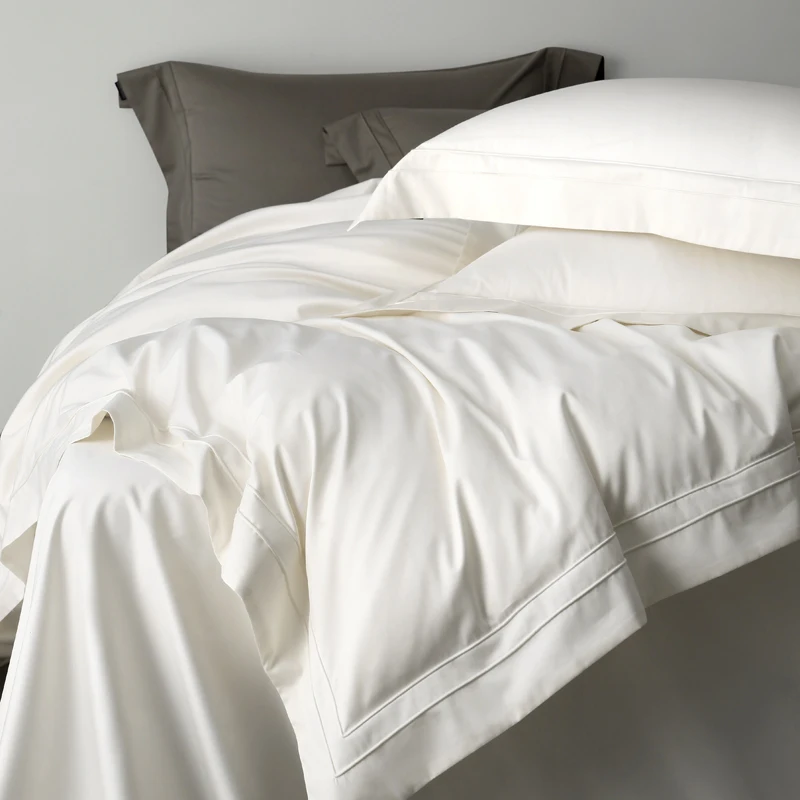 

Customizable Mark Cross Simple White 100S Long Staple Cotton Four-piece Set