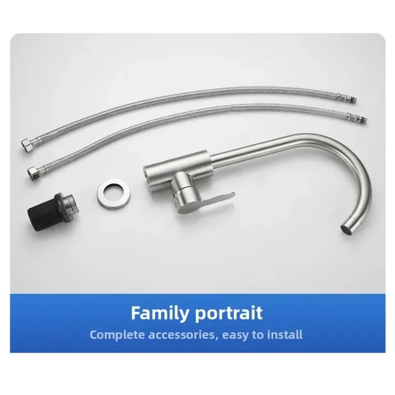 

for 304 stainless steel kitchen faucet single hole cold water tap vegetable sink fixture bathroom hardware supply free