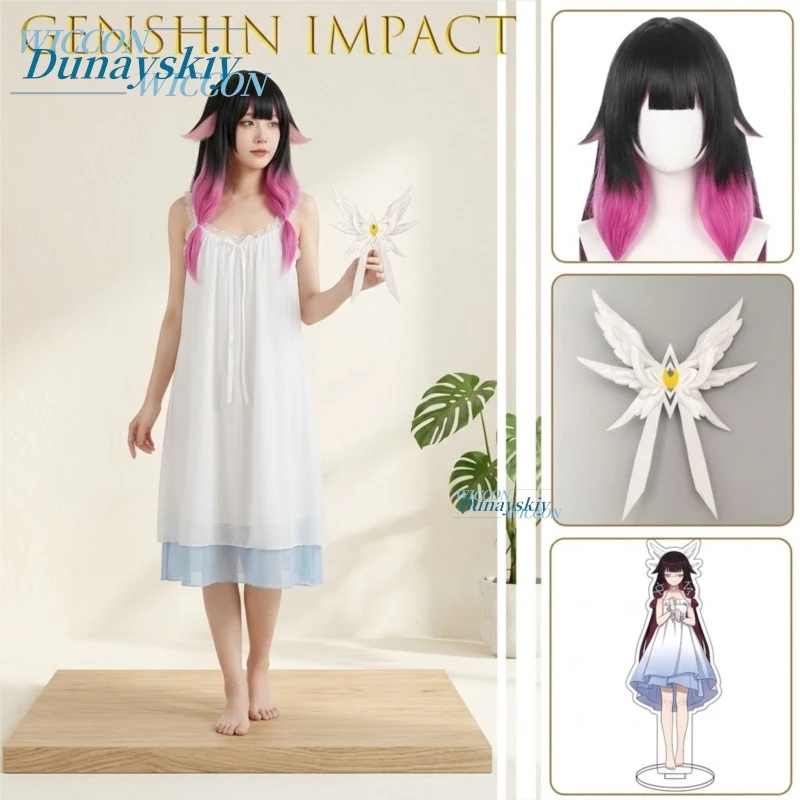 Genshin Impact Columbina Damselette Loungewear Cosplay Full Set With Headwear Eye Mask Accessory Nightgowns Women Kawaii party