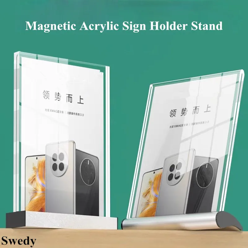 A5 148x210mm Aluminum Acrylic Sign Holders Wedding Picture Photo Poster Frame Table Number Menu Paper Holder Display Stand