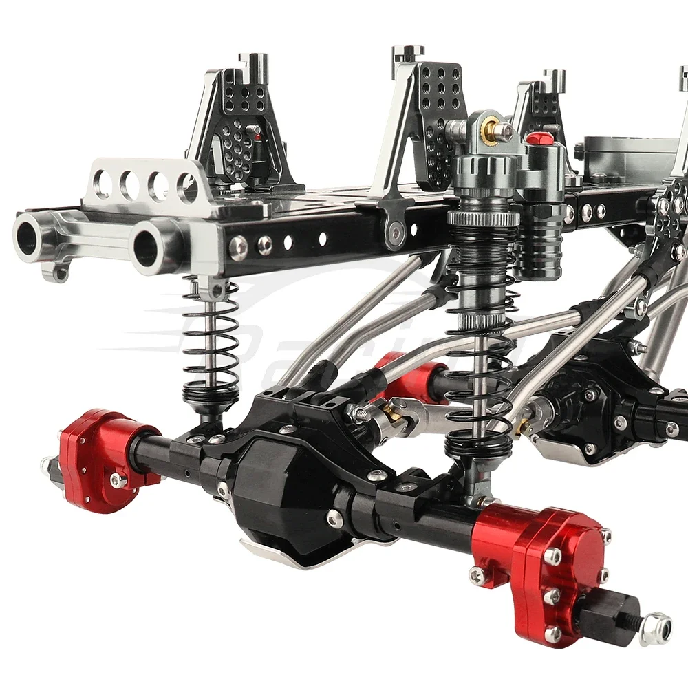 Całkowicie metalowa rama podwozia 6x6 do modelu samochodu 1/10 SCX10 II RC Symulacja wspinaczki Zestaw do modernizacji samochodu Części z osiami