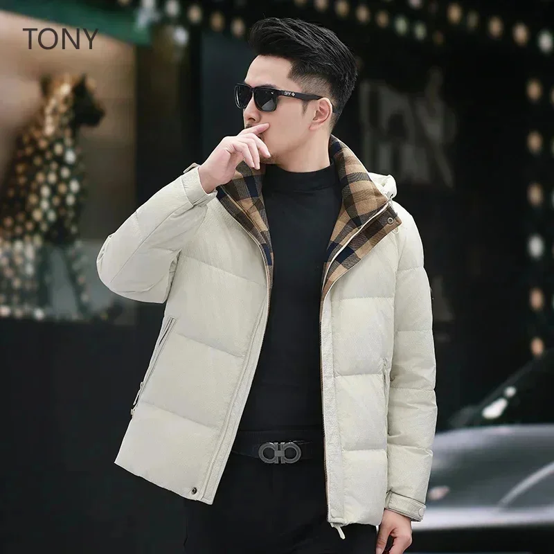 Short Down Jacket Casual Man Sack Hooded Jackets Designer Clothes Men Duck Padding 2025 Winter Coat